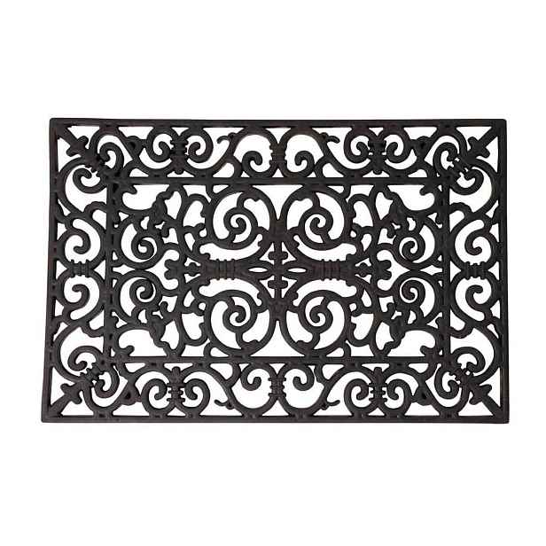 Esschert Design Dekorativní gumová rohožka Victoriana 60x40 cm černá