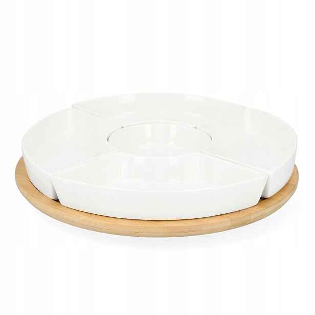 Miska Fincan s bílými miskami a otočným podnosem 30 cm Homla