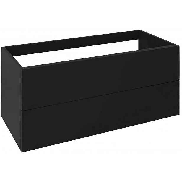 Sapho Treos - Umyvadlová skříňka 110x53x51 cm, 2x zásuvka, matná černá TS110-3535