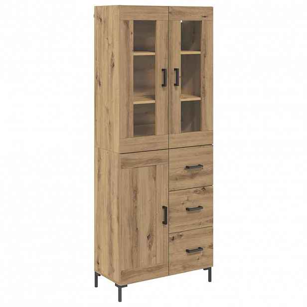 vidaXL Vysoký bufet 2 ks Artisanový dub 69,5 x 34 x 180 cm