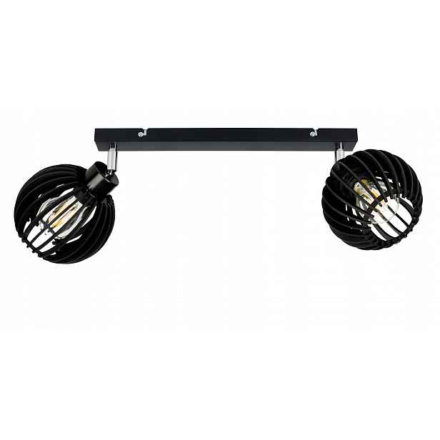 Černá lampa stropní svítidlo stropní lustr pohyblivý loft Dřevo kulička2