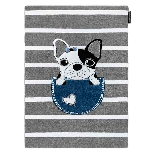 Dětský kusový koberec Petit Bulldog grey, 180x270, šedá, dětský pokoj, Dywany Łuszczów