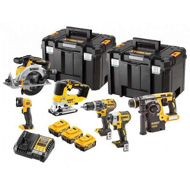 DeWALT - 12dílná sada AKU nářadí, baterií a nabíječky DCK690P3T