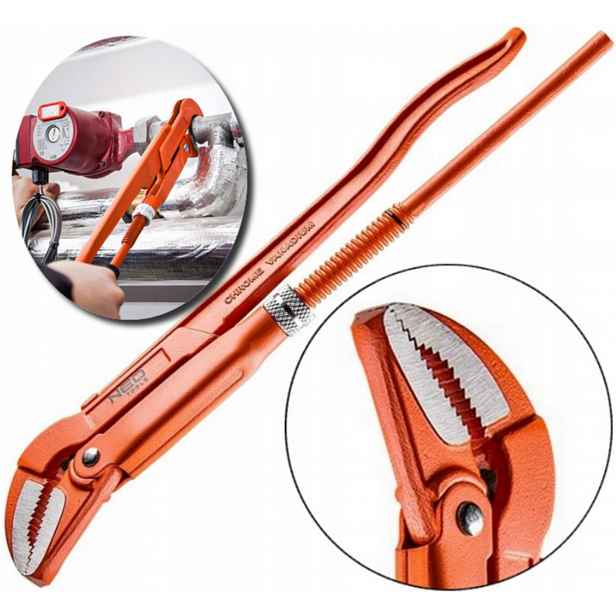 Stavitelný klíč pro trubky 1.0" 330 mm typ 45° Neo CrV leštěné čelisti Pro