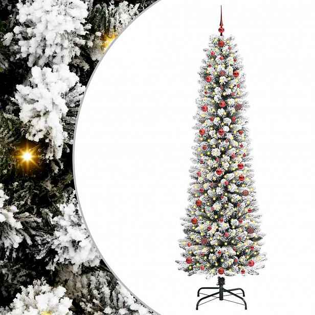 vidaXL Umělý vánoční stromeček Bílá 240 cm PVC, kov a plast