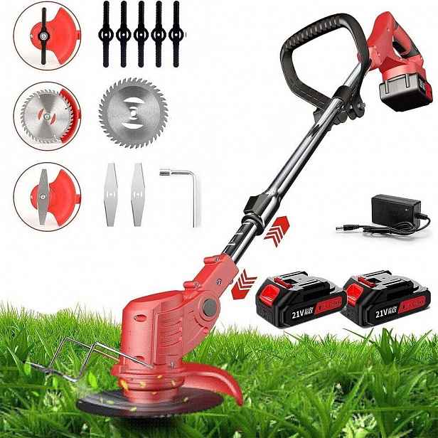 Akumulátorová Vyžínač Křovinořez Zahradní Sekačka Na Trávu Set 650W 2x Aku