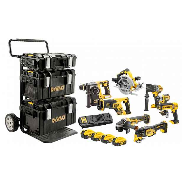 DeWALT - 17dílná sada AKU nářadí, baterií a nabíječky DCK853P4