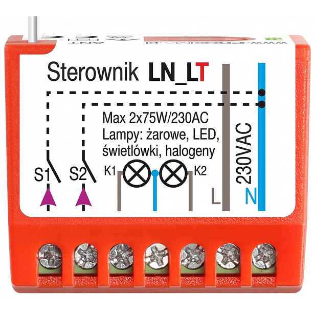 Ovladač Led osvětlení Ln-lt 230V pro dálkové ovladače Faac Fix, 2 kanály, náhrada