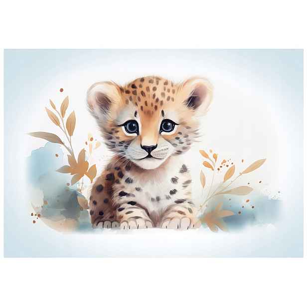 Tapeta Gepard akvarel pastelové pozadí do dětského pokoje 368x254 vinyl lepidlo