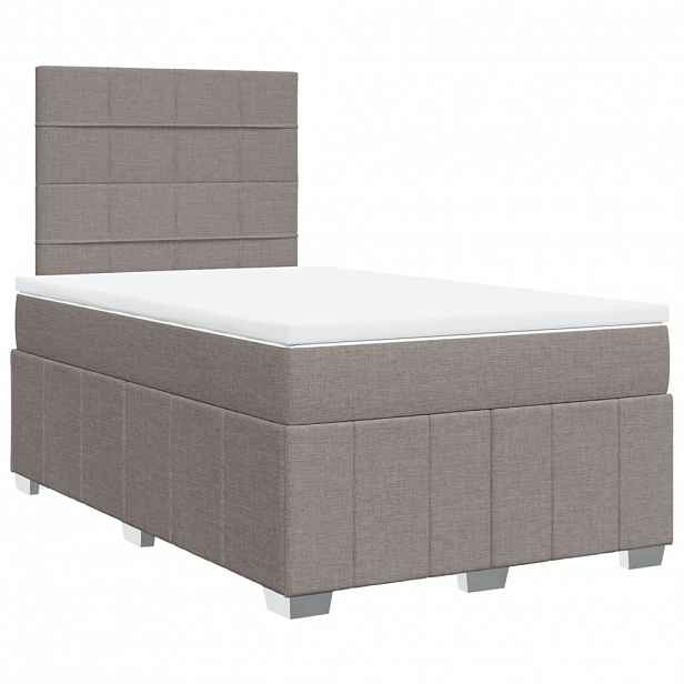 vidaXL Box spring postel s matrací taupe 120x200 cm textil