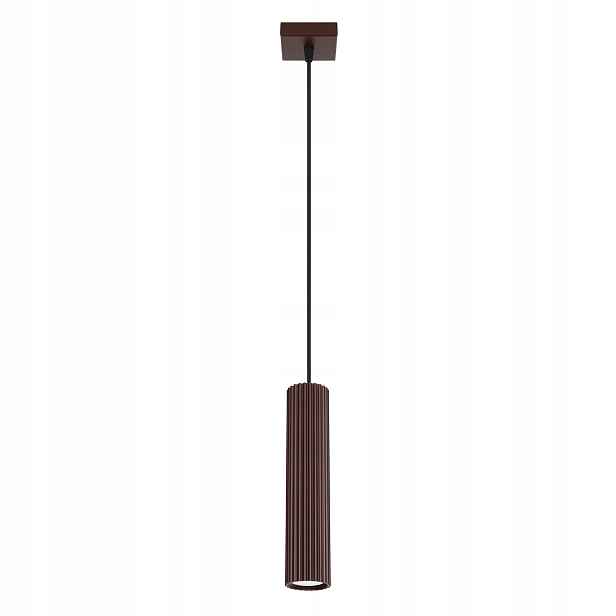 Sollux Lighting závěsná lampa hnědá s rýhovanou trubicí GU10 1x10W