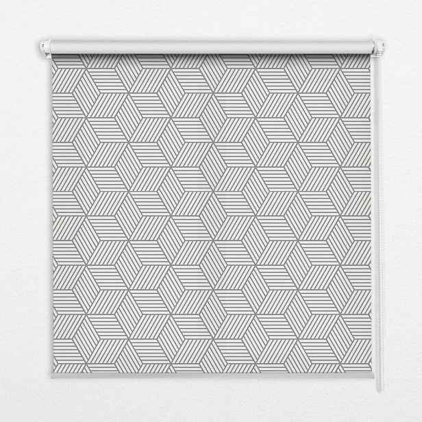TULUP VNITŘNÍ roleta - okenní roleta - roleta - 60x140 cm - 3D pruhované čtverce