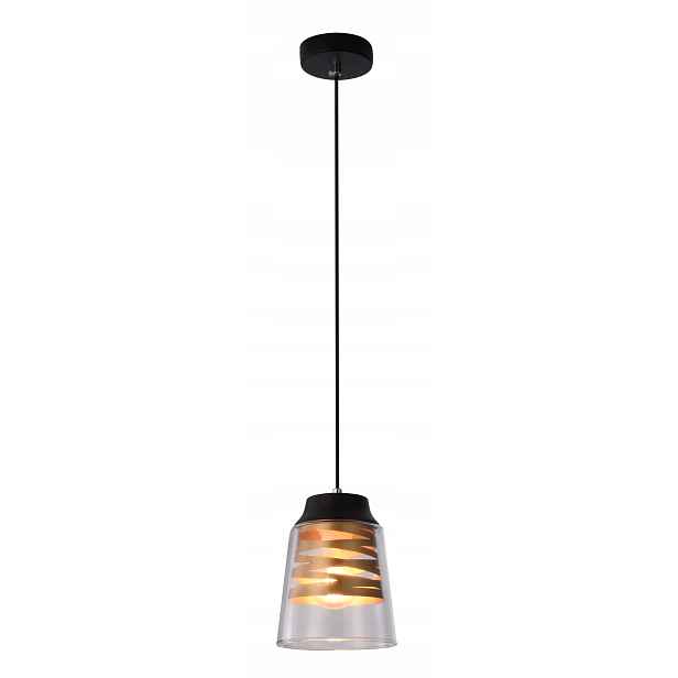 Závěsná lampa černo-zlatá E27 Fresno Candellux