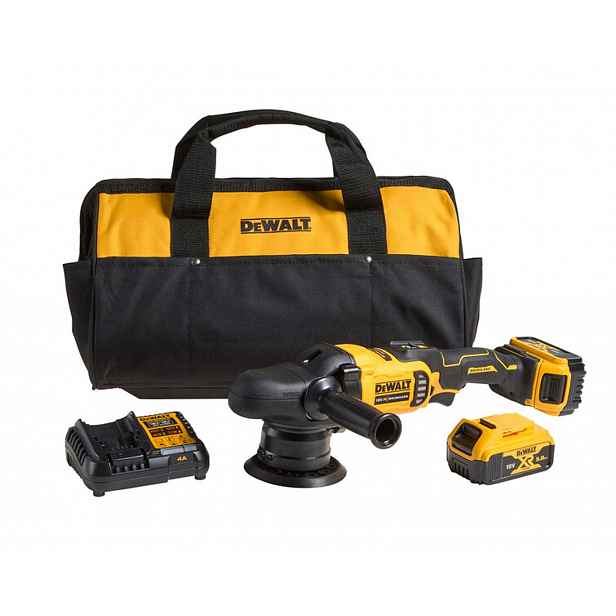 DeWALT - 18V AKU leštička 125 mm, 2x aku 5,0 Ah XR, nabíječka DCM848P2