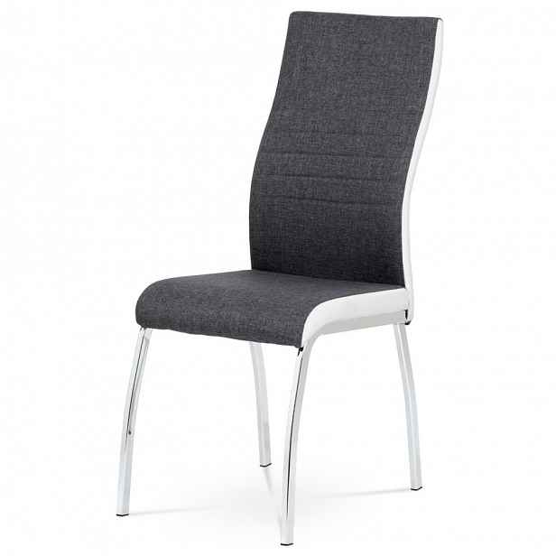 Jídelní židle GREY2, šedá látka + bílá