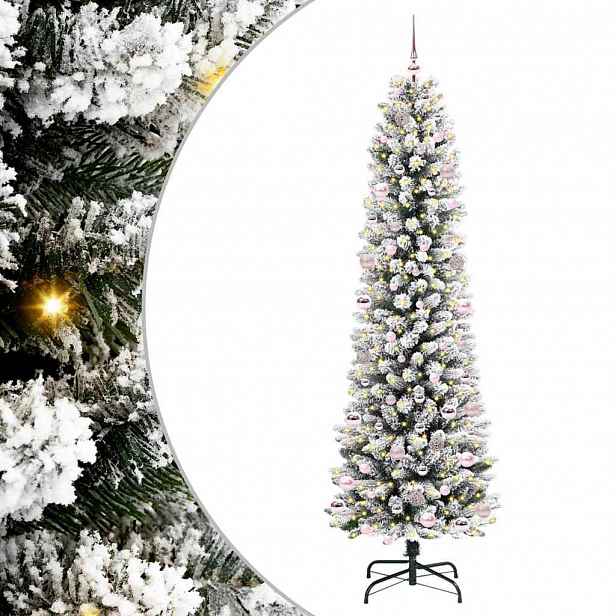 vidaXL Umělý vánoční stromeček Bílá 240 cm PVC, kov a plast