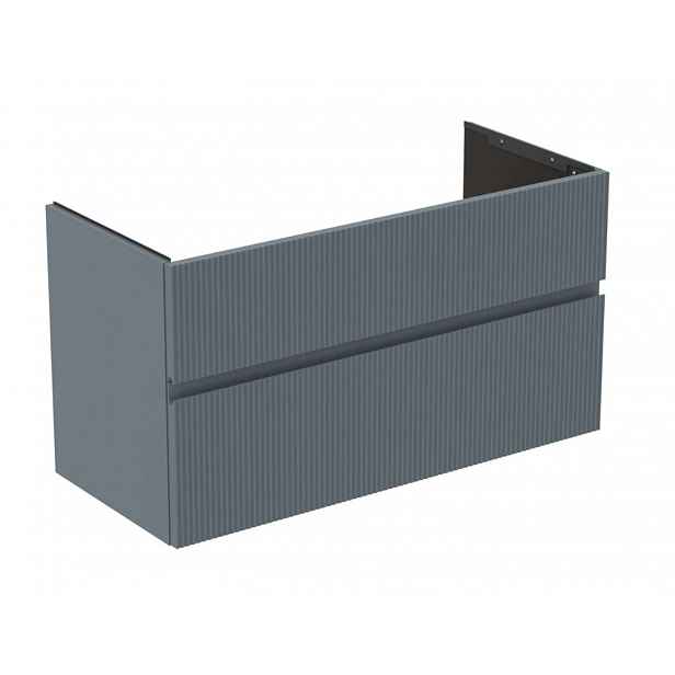 Ideal Standard Finesse - Umyvadlová skříňka, 100x44x55 cm, 2 zásuvky, Ribbed Matt ashblue E3388UQ