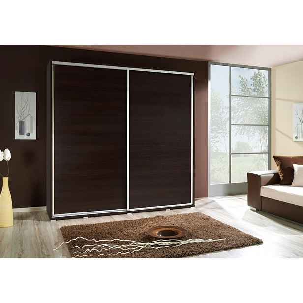 Široká šatní skříň 205 cm DANUBE 25 - kaštan wenge