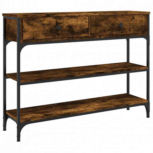 vidaXL Konzolový stolek kouřový dub 100 x 25 x 75 cm kompozitní dřevo