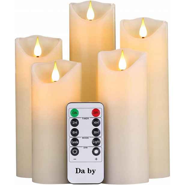 Bezplamenné svíčky – Led svíčky, barva slonové kosti, 5 ks