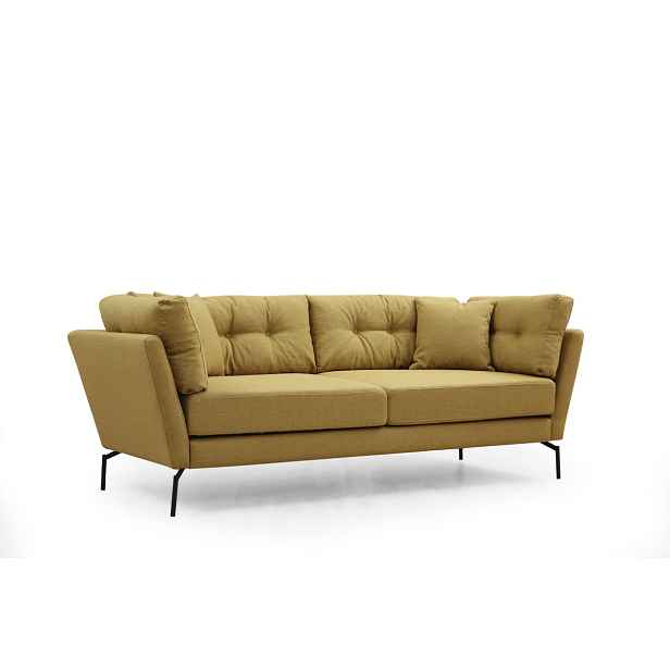 Hanah Home Třímístná pohovka Mapa 214 cm žluto-zelená