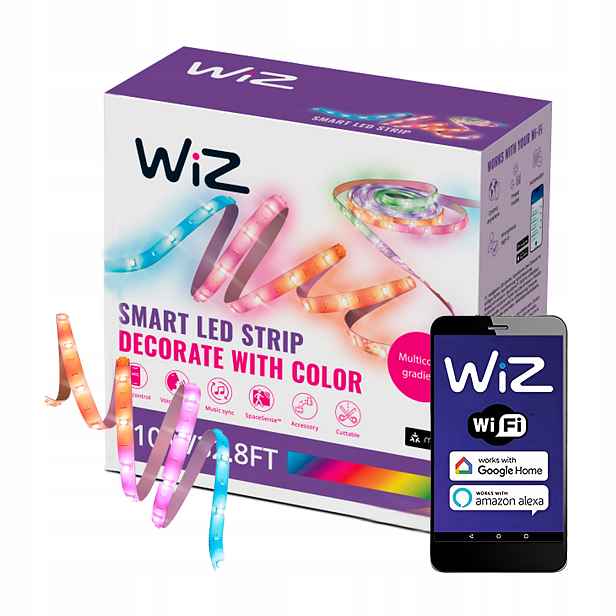 Led pásek 10 m Vícebarevný Rgbic Smart WiFi Aplikace WiZ