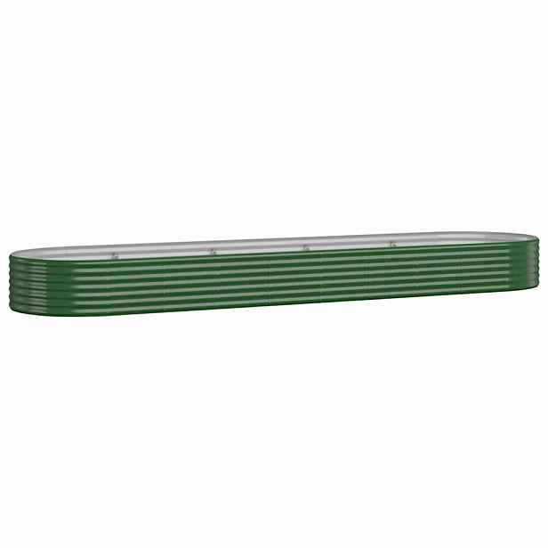 vidaXL Vyvýšený záhon pozinkovaná ocel 396x100x36 cm zelený