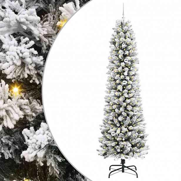 vidaXL Umělý vánoční stromeček Bílá 240 cm PVC, kov a plast