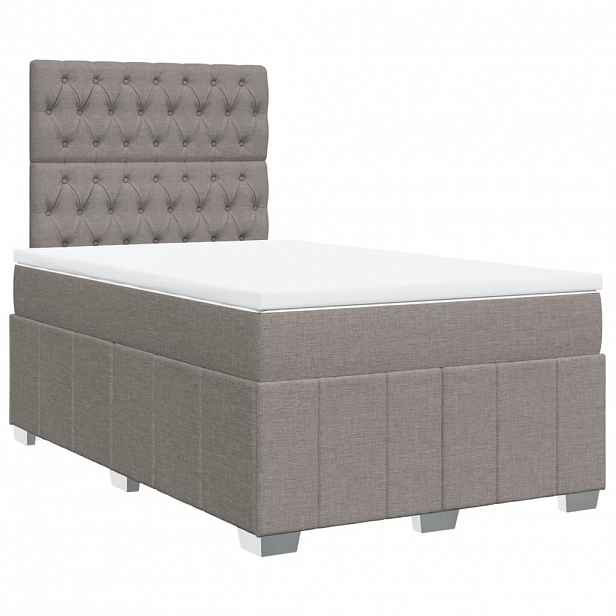 vidaXL Box spring postel s matrací taupe 120x200 cm textil