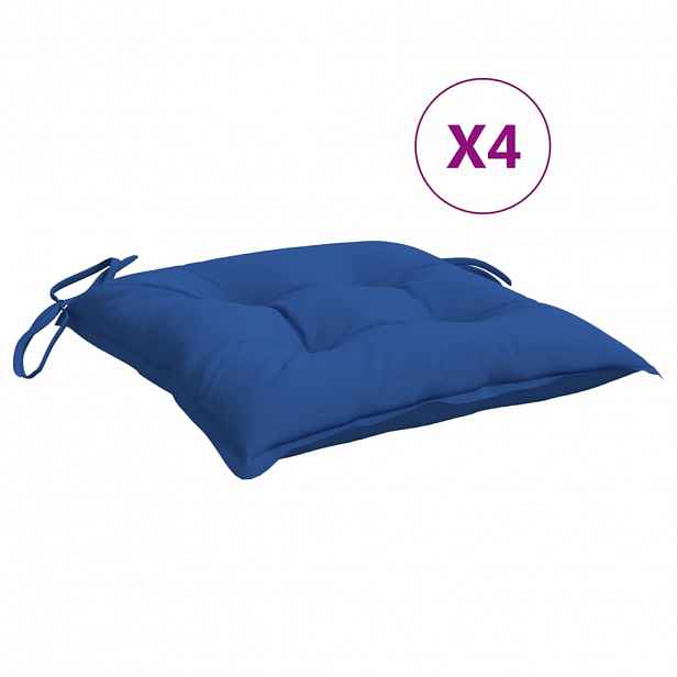 vidaXL Podušky na židli 4 ks modré 40 x 40 x 7 cm látka oxford