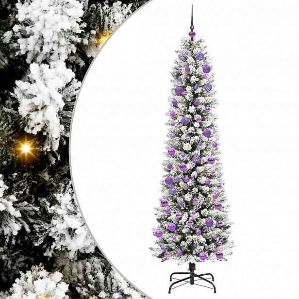 vidaXL Umělý vánoční stromeček Bílá 240 cm PVC, kov a plast
