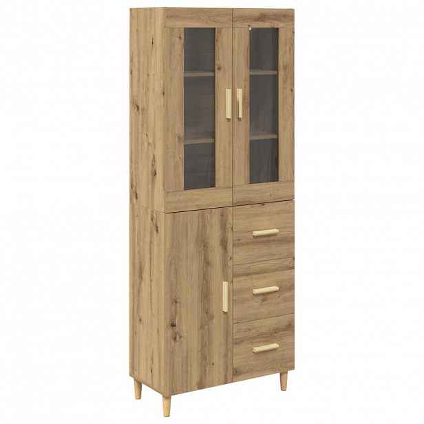 vidaXL Vysoký bufet Artisanový dub 34,5 x 34 x 180 cm Kompozitní dřevo