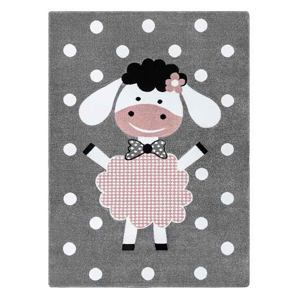 Dětský kusový koberec Petit Dolly sheep grey, 120x170, růžová, dětský pokoj, Dywany Łuszczów