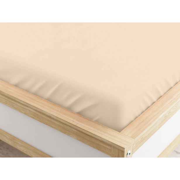 Napínací prostěradlo z mikrovlákna světle béžové 90 x 200 cm