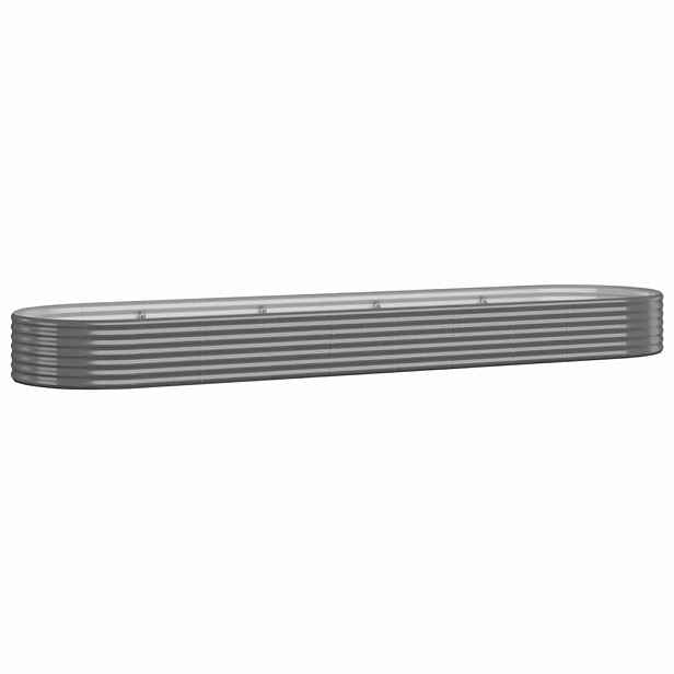 vidaXL Vyvýšený záhon pozinkovaná ocel 396x100x36 cm šedý