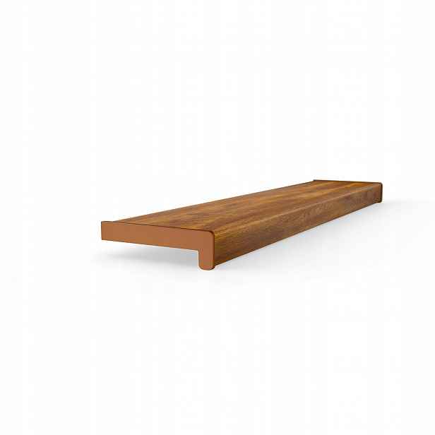 Vnitřní komorový parapet z Pvc s krytkami, šířka 35 cm, délka 120 cm, Zlatý Dub