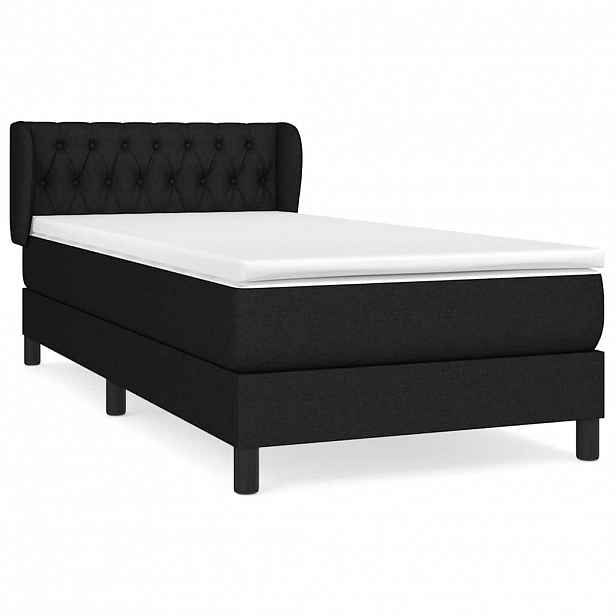 vidaXL Box spring postel s matrací černá 90x190 cm textil