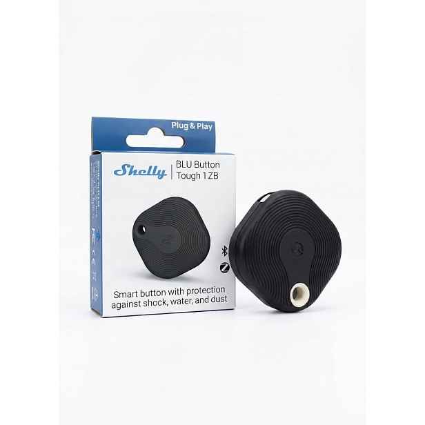 Tlačítko aktivace akcí a scén ZigBee Shelly Blu Button Tough 1 Zb Black