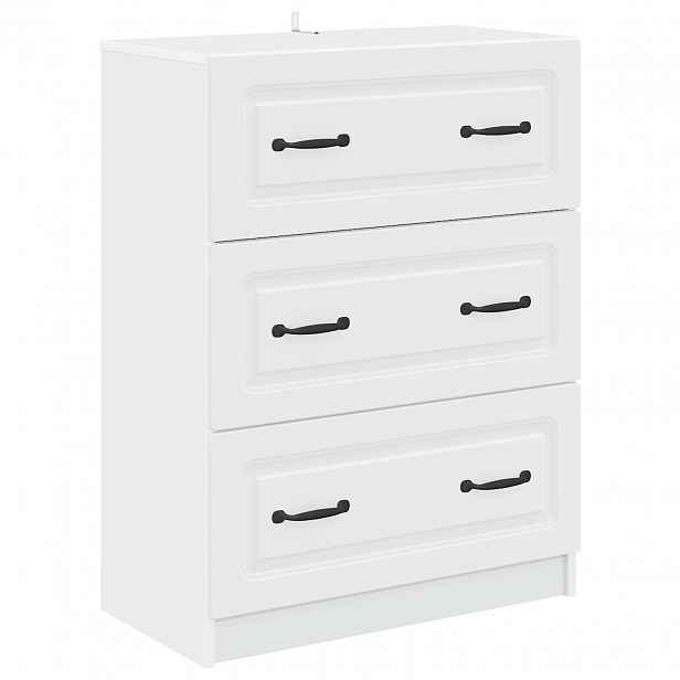 vidaXL Skříň se zásuvkami 66 x 34,5 x 87 cm Kompozitní dřevo Bílá