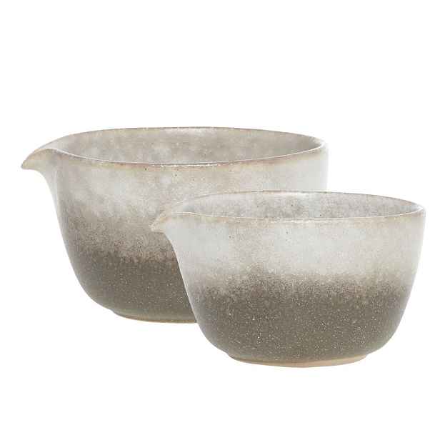 2ks béžovo-šedá miska Valence Dusty Stone - Ø 11*6/ Ø 10*5,5cm / 274ml / 155ml Chic Antique