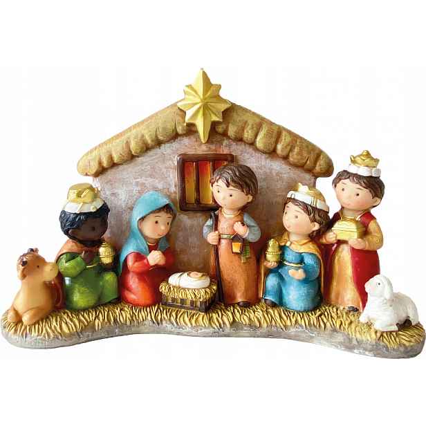 Krásný Betlém s figurkami * Pro Děti * 21 cm x 13 cm