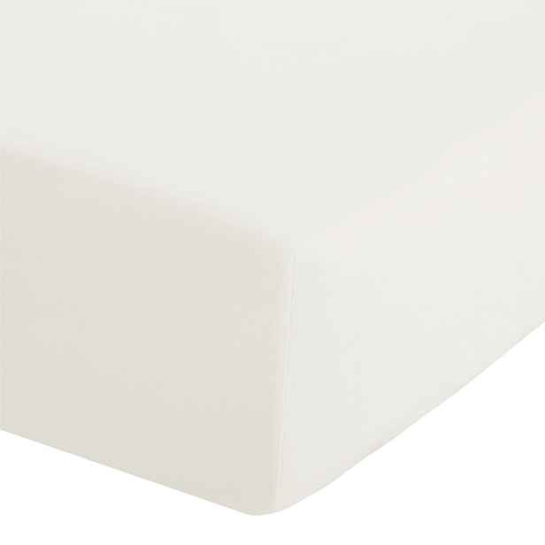 Krémové napínací perkálové prostěradlo 135x190 cm Easy Iron Percale – Catherine Lansfield