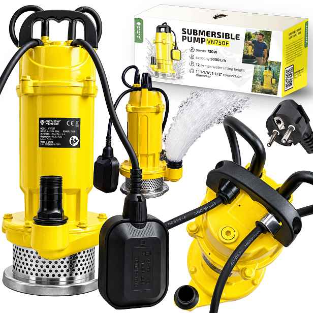 Ponorné Čerpadlo Do Septiku Čisté Špinavé Vody 750 W Plovák 12 M Sítko