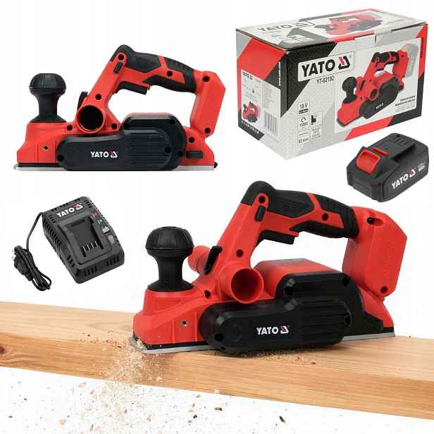 Set Akumulátorový hoblík na dřevo 18V 82 mm 4AH Aku Yato YT-82192