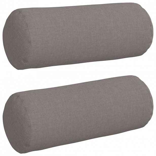 vidaXL Polštáře 2 ks textil Taupe Ø 15 x 40 cm
