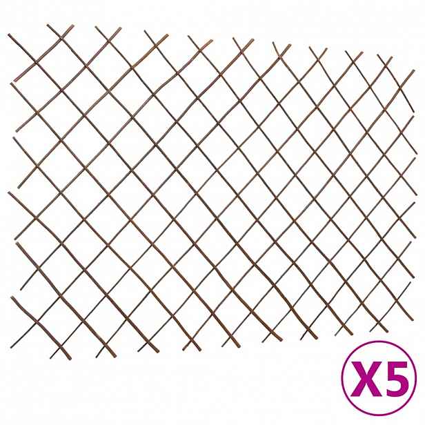 vidaXL Vrbové trelážové ploty 5 ks 180 x 120 cm