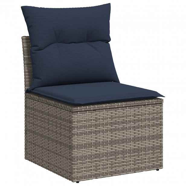 vidaXL Zahradní sofa s polštářem Šedá 55 x 62 x 69 cm polyratan