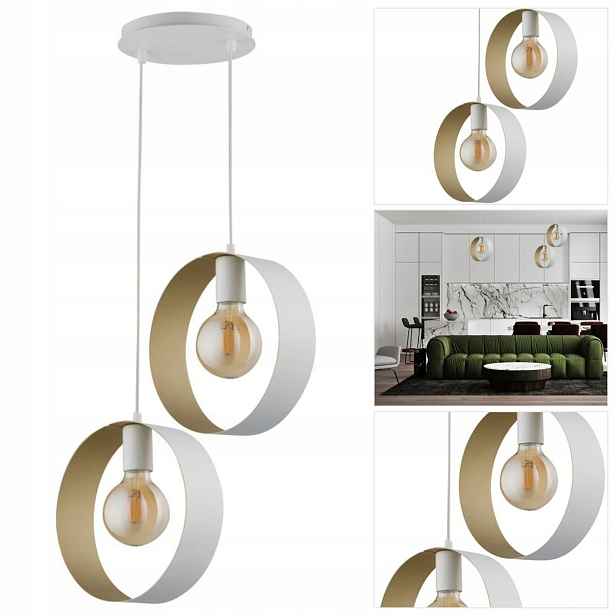 Závěsné Happy bílé jemné světlo v jídelně nad pracovní deskou Sigma Lighting