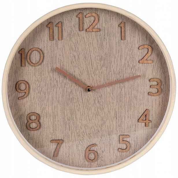 Nástěnné Hodiny Béžové 38 CM Mdf Klasické Do Obývacího Pokoje Kanceláře