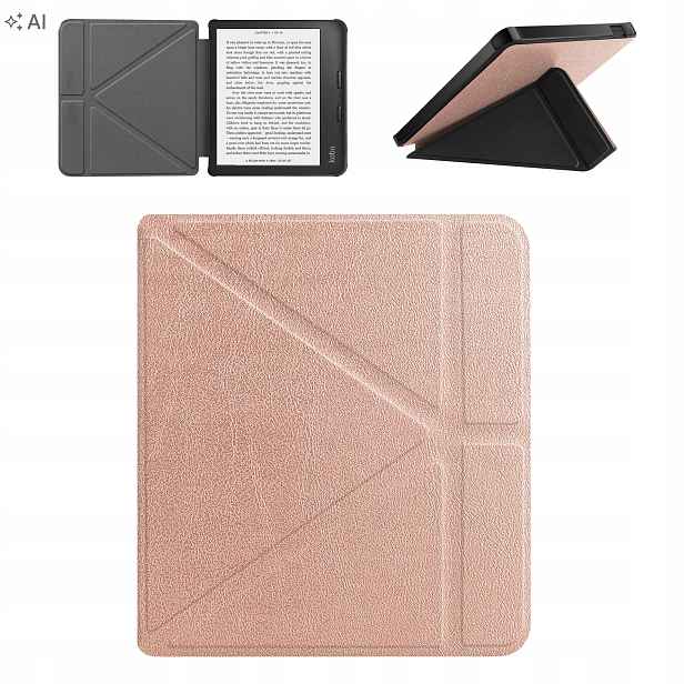 Pouzdro Pouzdro pro Kobo Libra 2 Colour Růžové zlato Podstavec